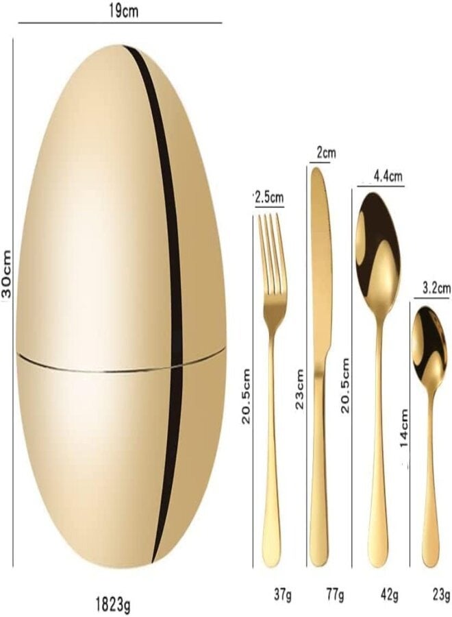 Mood Egg Cutlery Set, Stainless Steel, Scandinavian Style, Luxury Spoon, Fork, Knife, Western Tableware Set, Stylish, Durable, Glossy