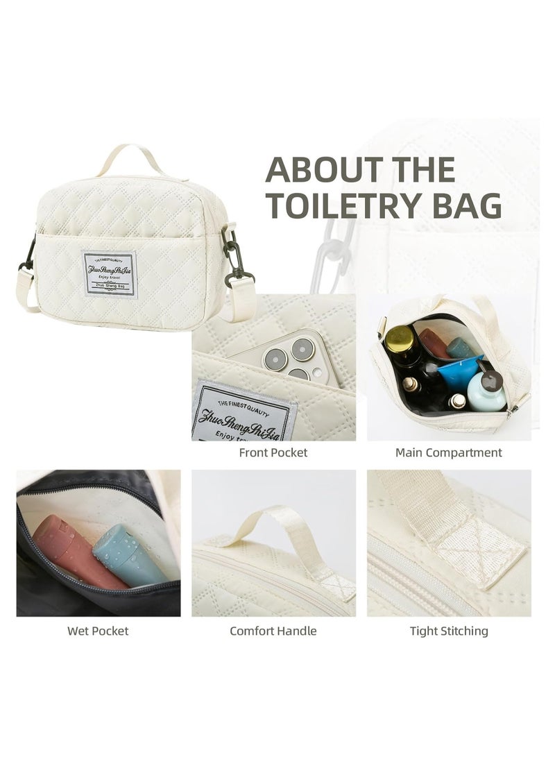 Weekender Travel Bag for Women, Carry On Overnight Duffel Bag, with Shoe Compartment, Large Gym Tote Duffle Bag with Toiletry Bag Black, Hospital Bags for Labor and Delivery(Black)