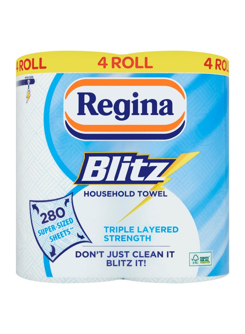 Regina Blitz Household Towel Roll x4