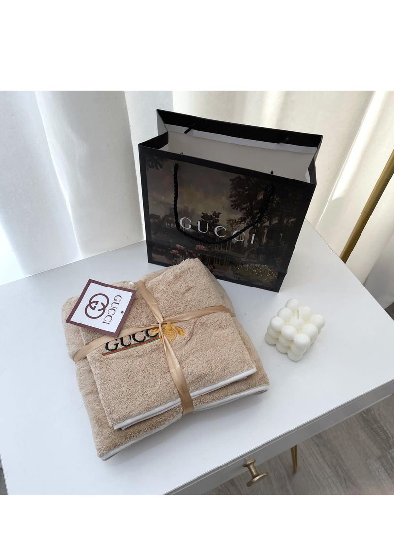 Pack of 2 Luxury Bath Towel 70 X 145cm Face Towel 35x35cm
