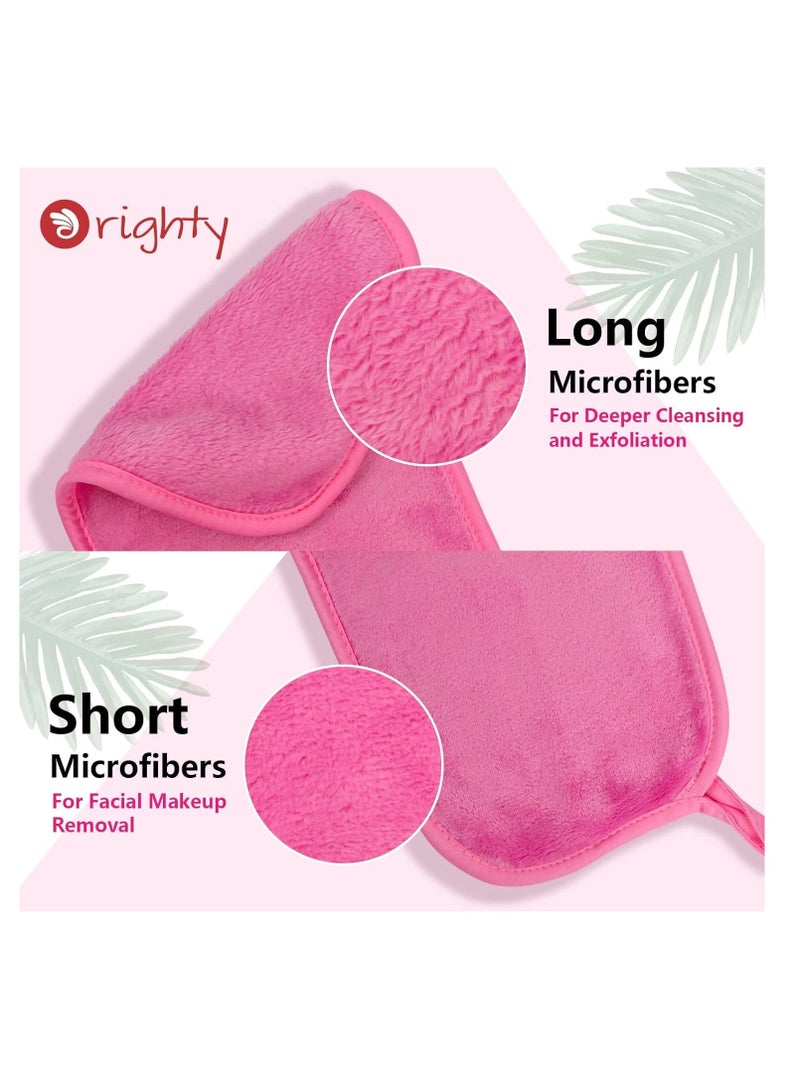 Orighty Makeup Remover Cloths Pack of 4, Reusable Microfiber Facial Cleansing Cloths, Remove Instantly Dirt, Makeup&Waterproof Mascara with Just Water, 15.5 x 7.5 in, Blue/Purple/Black/Pink