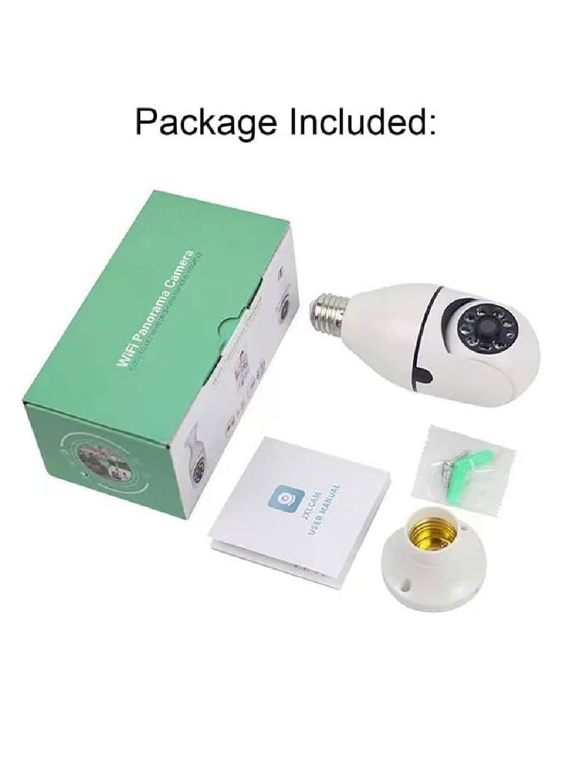 Wireless WiFi Light Bulb Camera Security Camera,Dome Camera HD Night Vision Light Socket Camera, Outdoor 1080P 360 Degree Smart Home Security Wireless Camera
