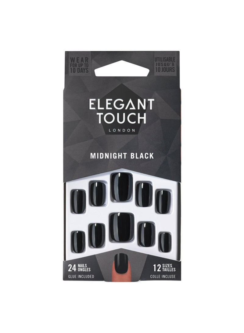 Elegant Touch Midnight Black Nails