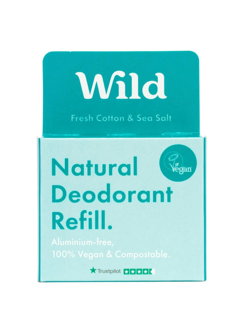 Wild Natural Deodorant Refill Fresh Cotton & Sea Salt 40g