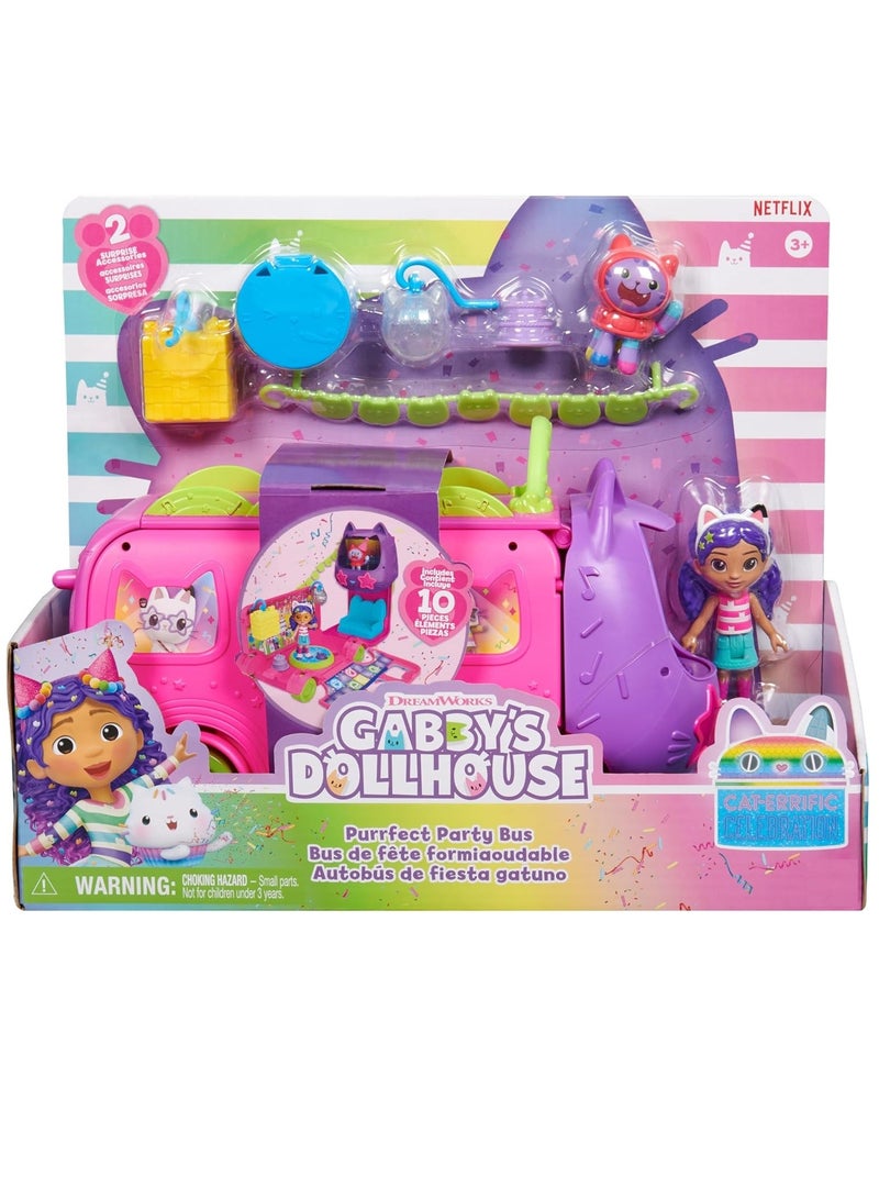 Gabby's Dollhouse Purrfect Party Bus Playset