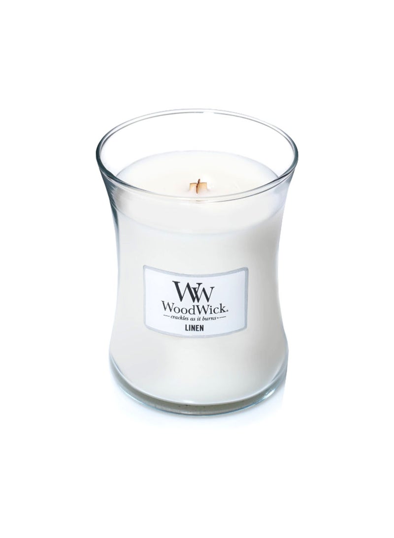 Woodwick Linen Medium Jar Candle