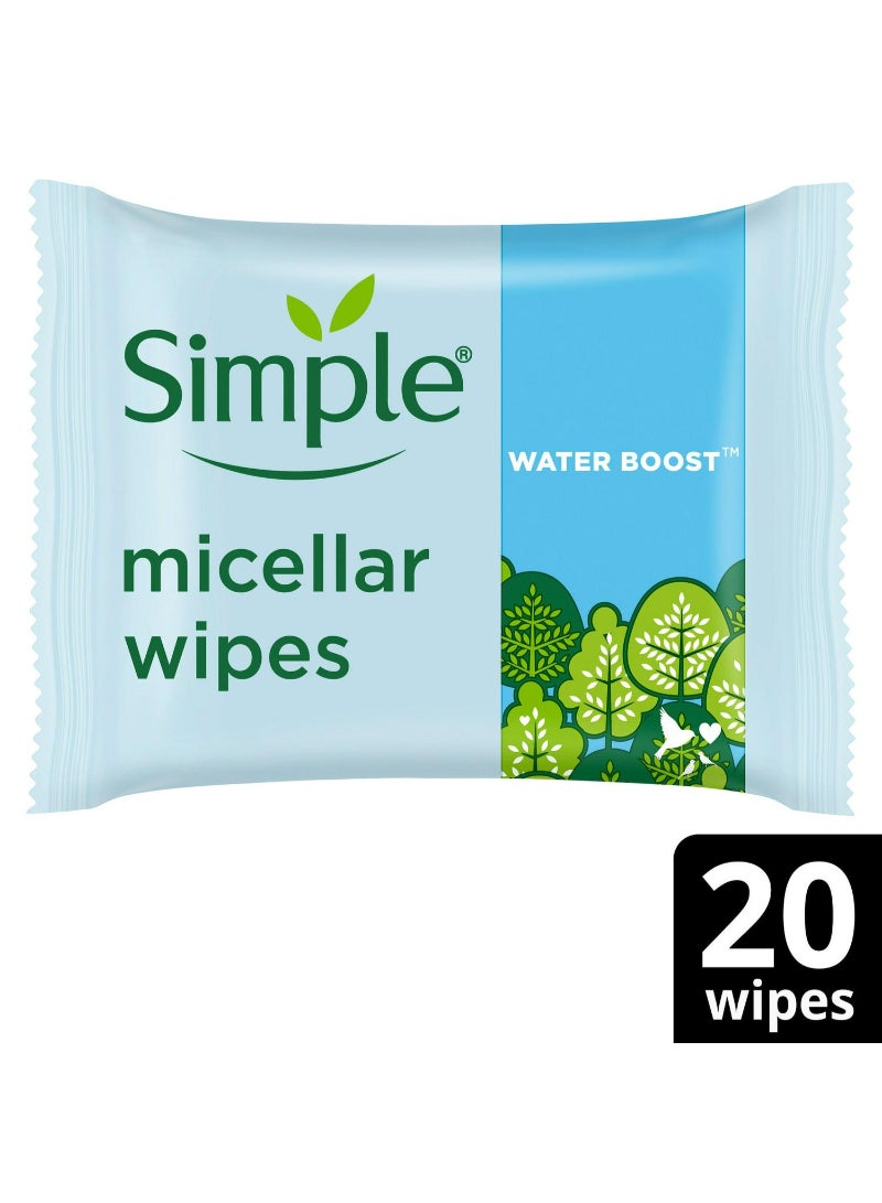 Simple Kind to Skin Micellar Biodegradable Cleansing Wipes x20