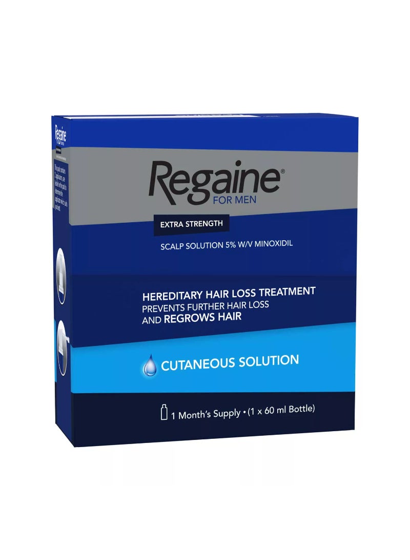 Regaine for Men Extra Strength Scalp Solution 5% W/V Minoxidil - 1 Month's Supply