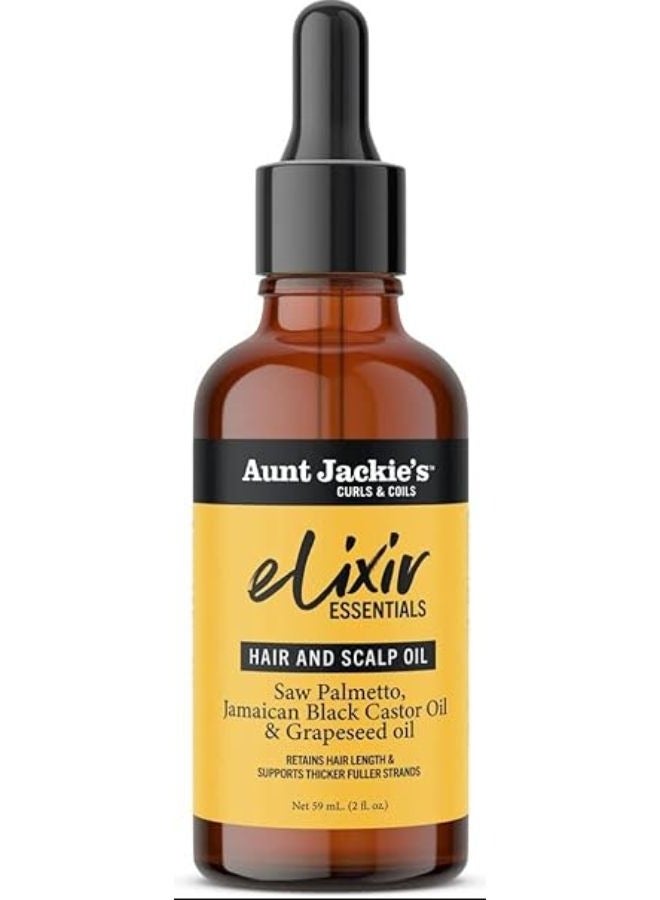 Elixir Essentials Hair Scalp Oil Saw Palmetto Jamaican Black Castor Oil Grapeseed Oil