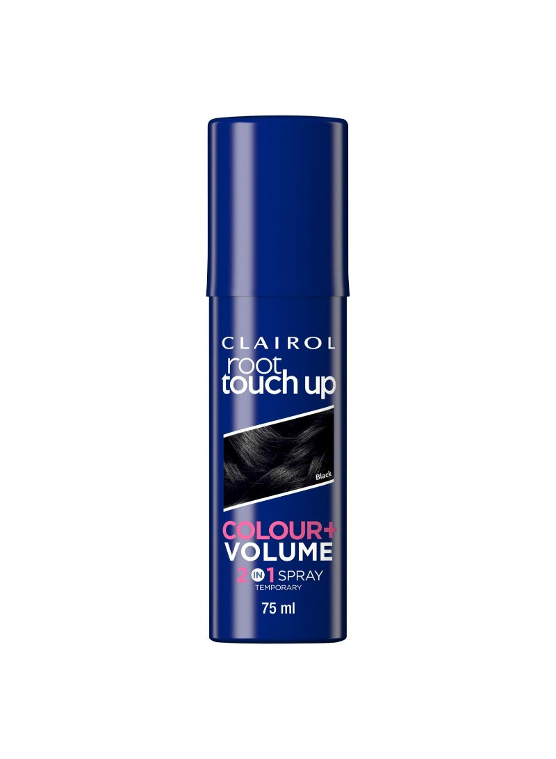 Clairol Root Touch Up Colour+Volume 2 In 1 Temporary Black Spray 75ml