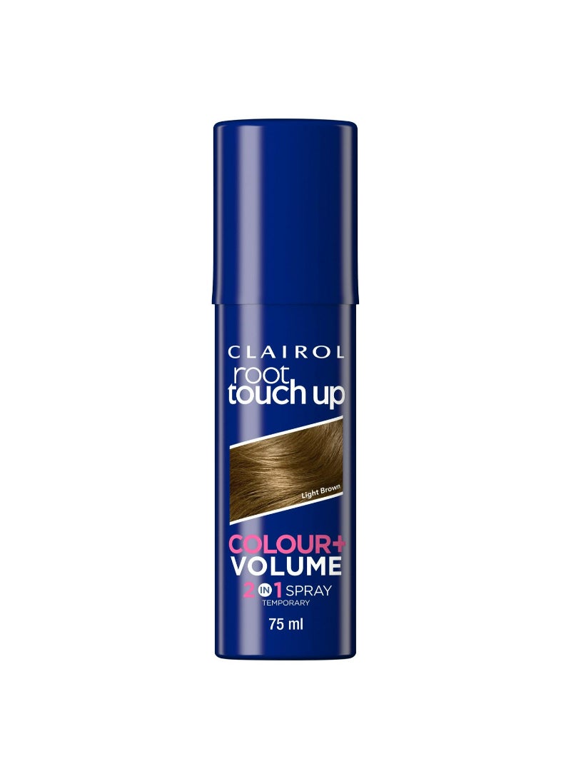 Clairol Root Touch Up Colour+Volume 2 In 1 Temporary Light Brown Spray 75ml