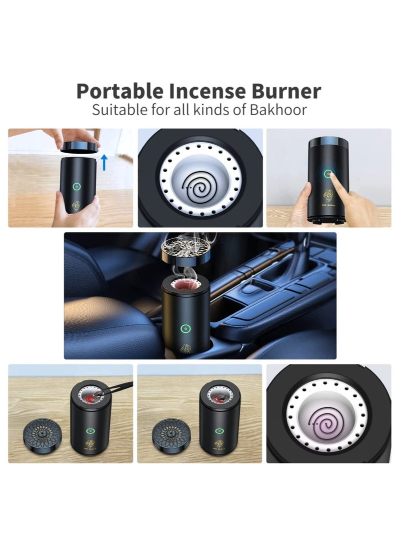 Electric Incense Bakhoor 2 in 1 Bluetooth Arabic Aroma Diffuser Speaker Mini Car Incense Burners Decort for Car Home