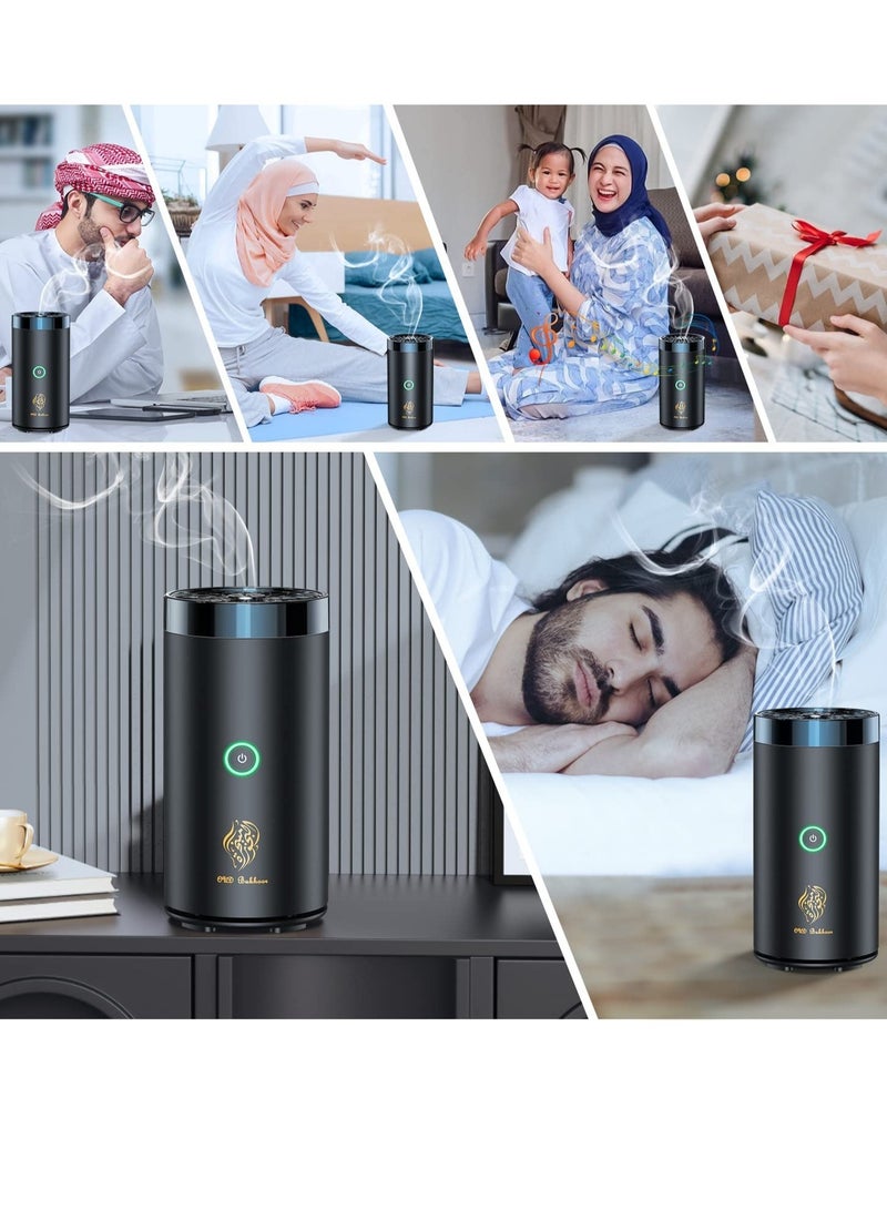 Electric Incense Bakhoor 2 in 1 Bluetooth Arabic Aroma Diffuser Speaker Mini Car Incense Burners Decort for Car Home