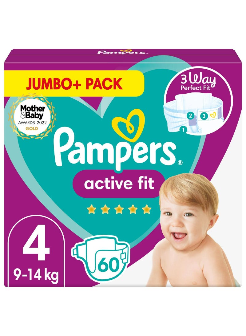 Pampers Premium Protection Jumbo+ Pack Nappies Size 4, 9kg-14kg x62