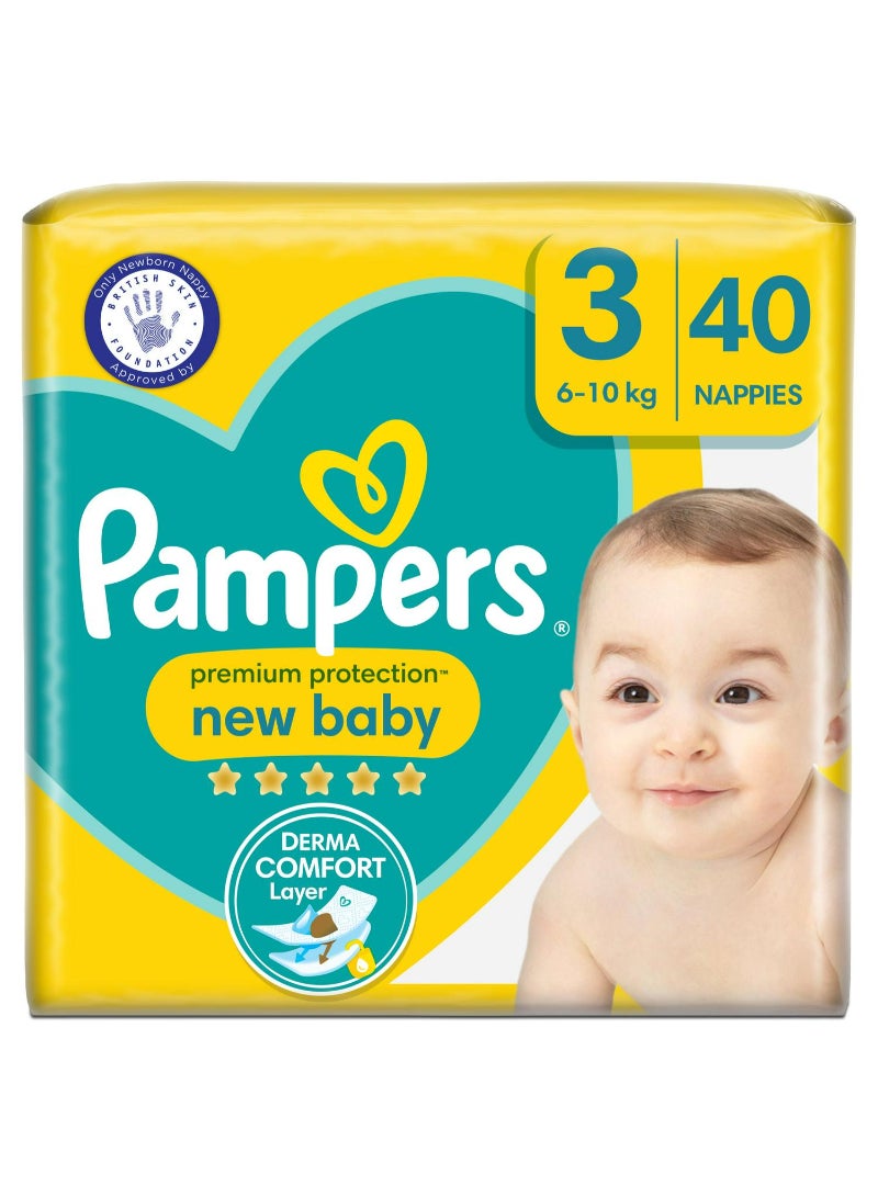Pampers Premium Protection New Baby Nappies Essential Pack Size 3, 6kg-10kg x42