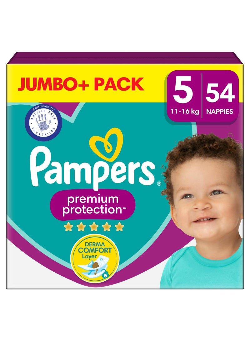 Pampers Premium Protection Jumbo+ Pack Nappies Size 5, 11kg-16kg x54