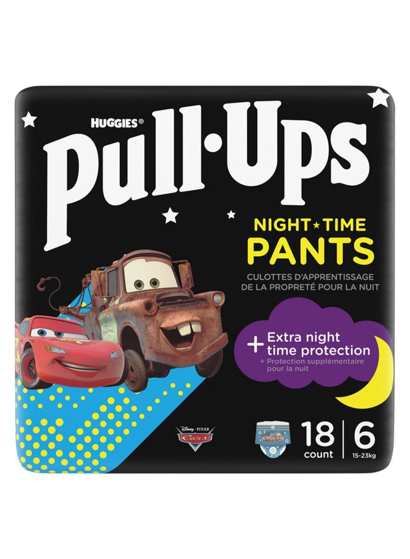 Huggies Pull Ups Trainers Boys Night Time Nappy Pants Age 2-4 Years Nappies Size 6, 15-23kg x18