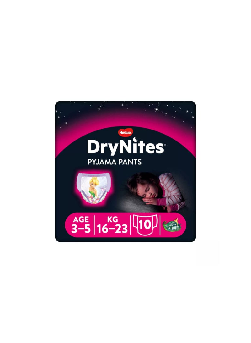 Huggies DryNites Pyjama Bed Wetting Pants Girls, 10 Pants, 3-5 Years