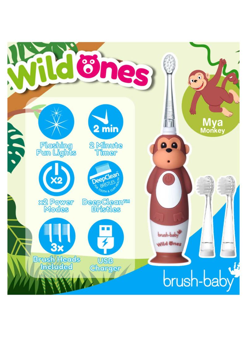 brush-baby WildOnes Monkey Rechargeable Toothbrush & WildOnes Applemint Toothpaste