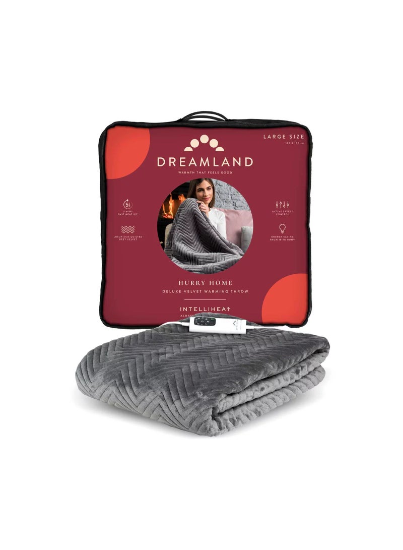 Dreamland Hurry Home Warming Throw - Grey 160x120