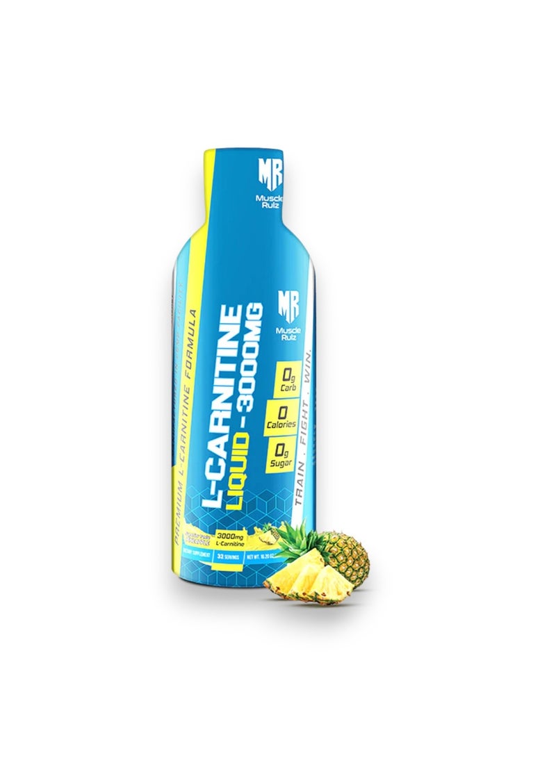 L-Carnitine Liquid, 3000mg, Ultra Concentrate Formula, Pineapple Flavour,32 Servings