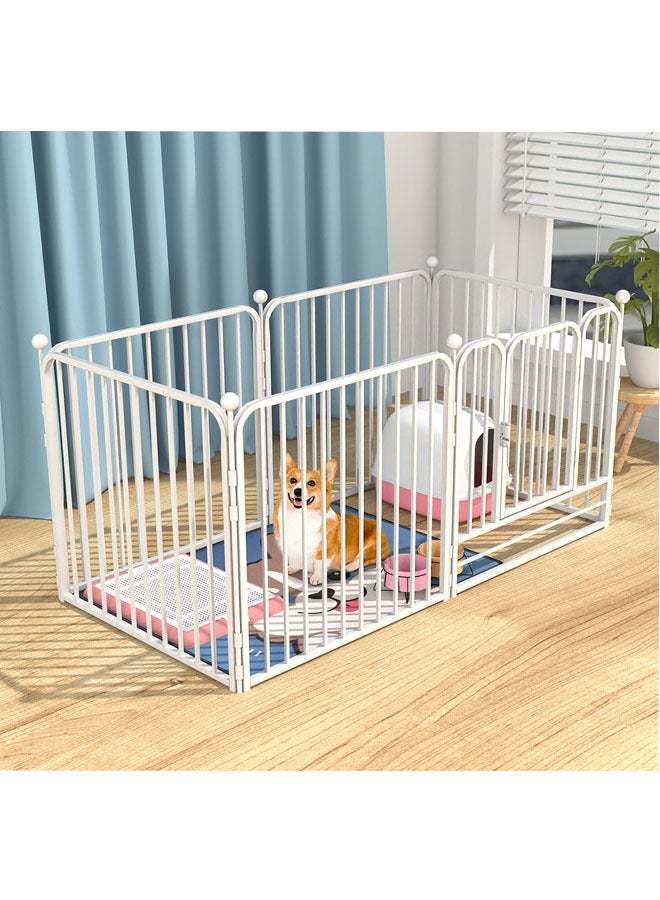 Heavy Duty Luxury Open Foldable Pet Cage with and Door 6 Piece Fence