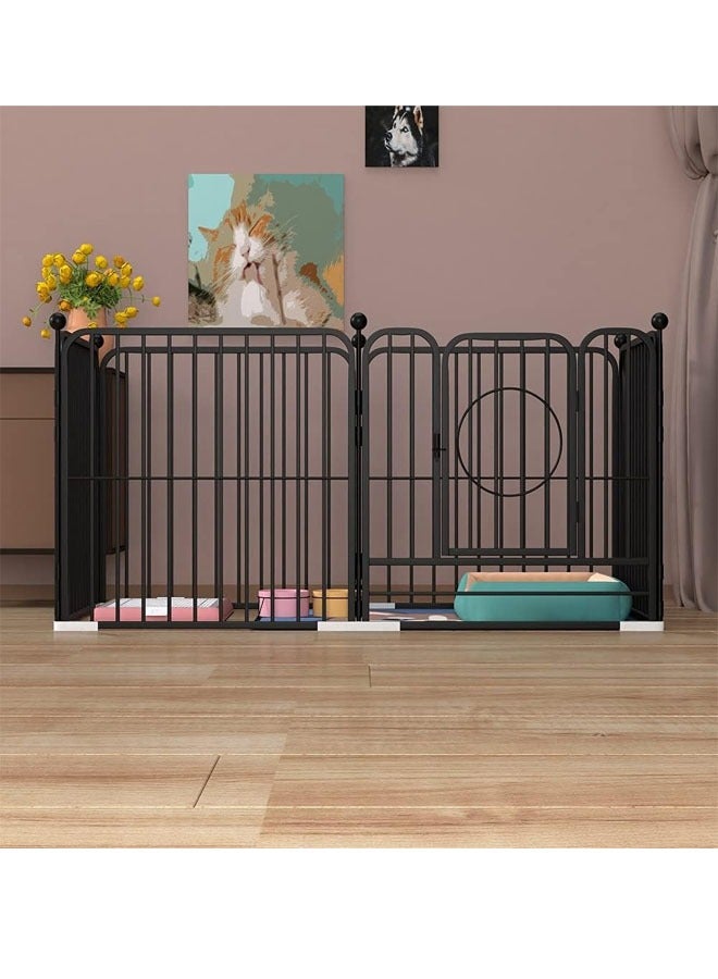 Heavy Duty Luxury Open Foldable Pet Cage with and Door 6 Piece Fence