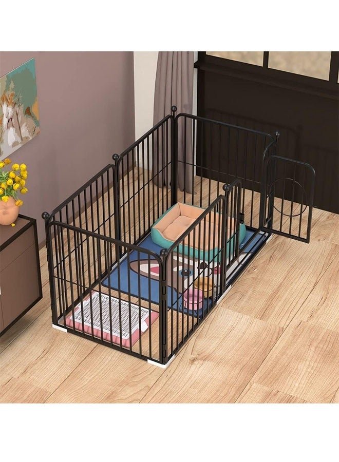 Heavy Duty Luxury Open Foldable Pet Cage with and Door 6 Piece Fence