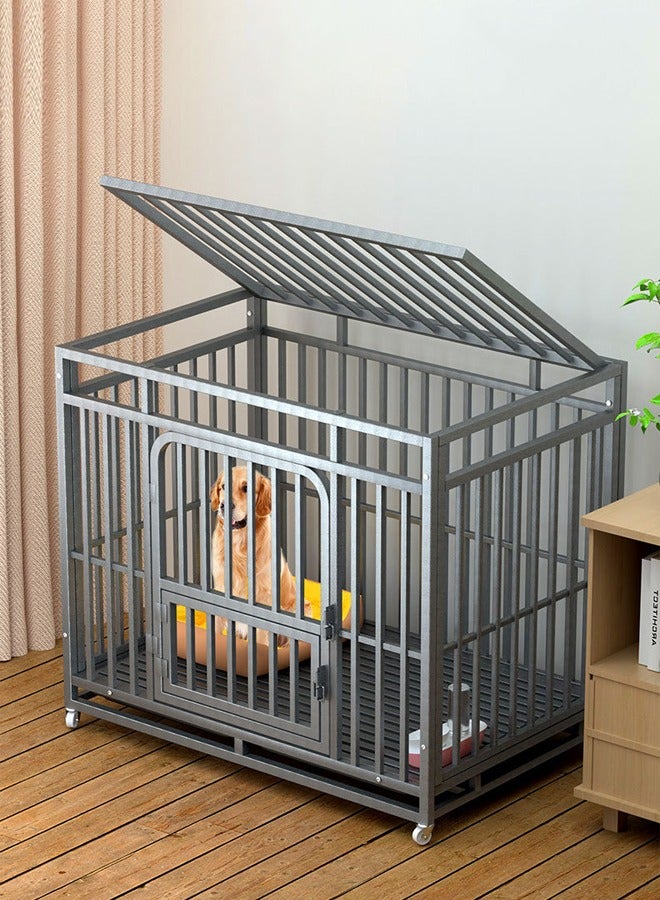 Metal Pet Cage with Lockable Wheels and Doors