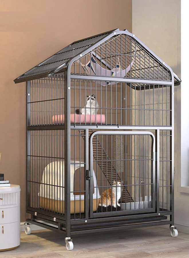 Stackable Heavy Duty Luxury Foldable Pet Cage with Wheels and Door