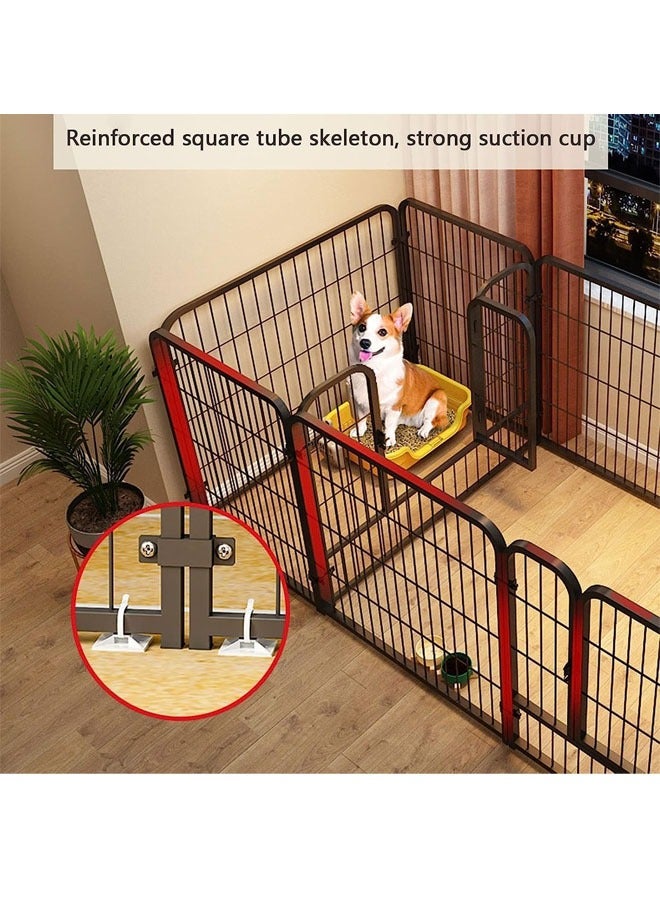 Heavy Duty Luxury Open Foldable Pet Cage with and Door 6 Piece of Fence