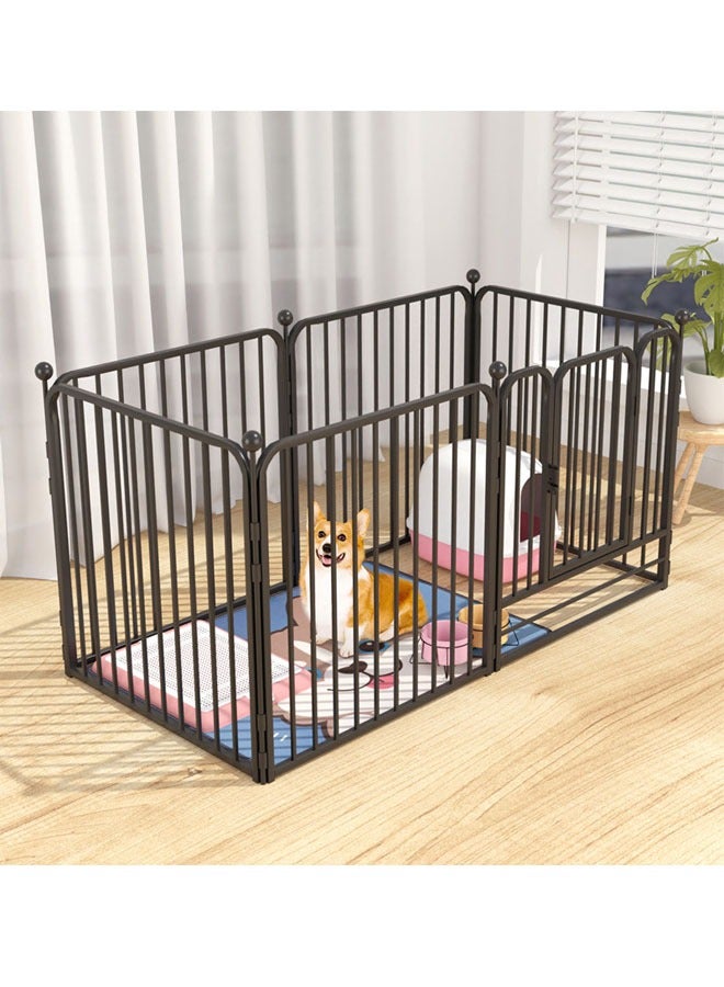 Heavy Duty Luxury Open Foldable Pet Cage with and Door 6 piece Fence