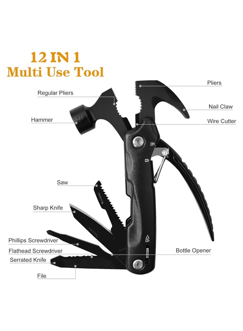 Multitool Camping Accessories, Multitool Hammer, Camping Gear Survival Tool, Mens Gifts, Cool Gadgets, Stocking Stuffers for Men, Perfect Gifts for Men, Military Grade Tactical Camping Accessories