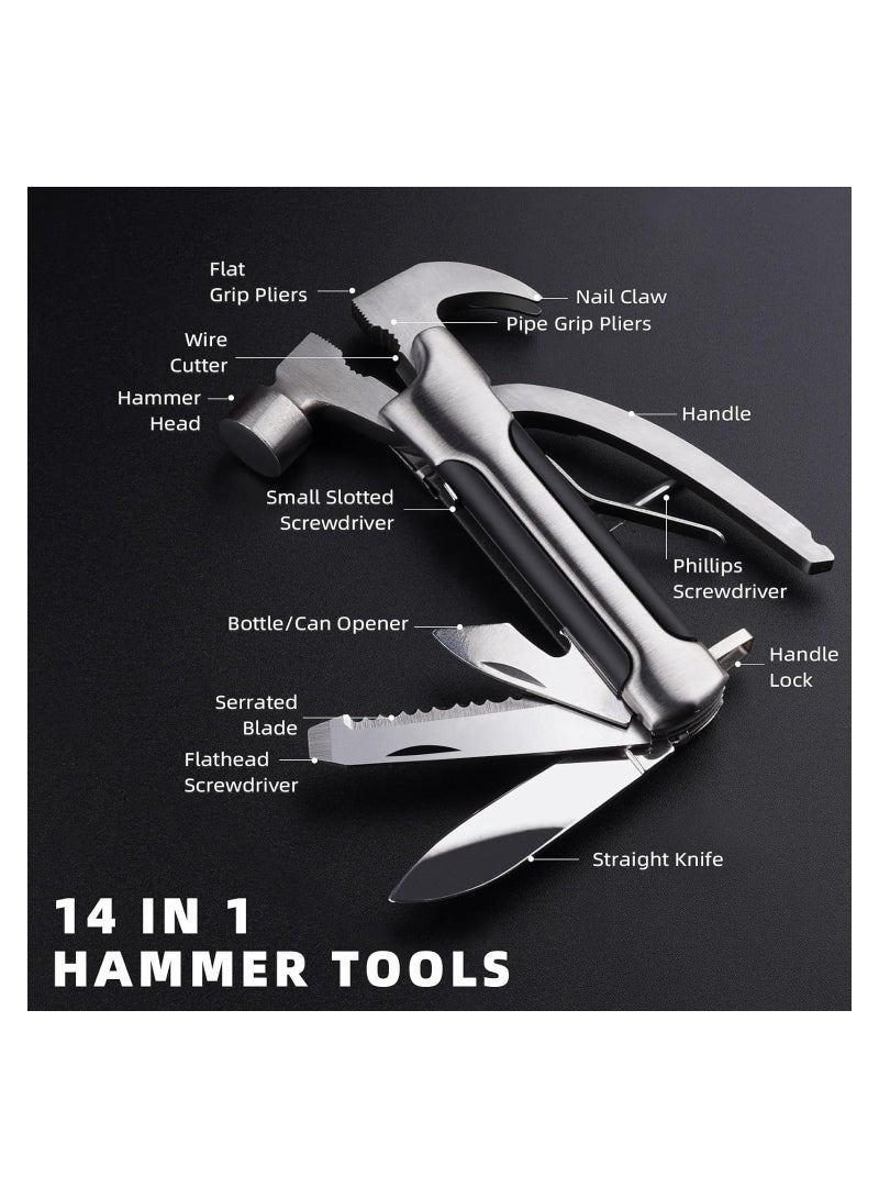 Camping Multitool Accessories, Multitool Gifts for Men, Husband Boyfriend Partner, Cool Gadgets Mini Hammer for Birthday Anniversary Wedding Housewarming Gifts Ideas for DIY Outdoor Camping