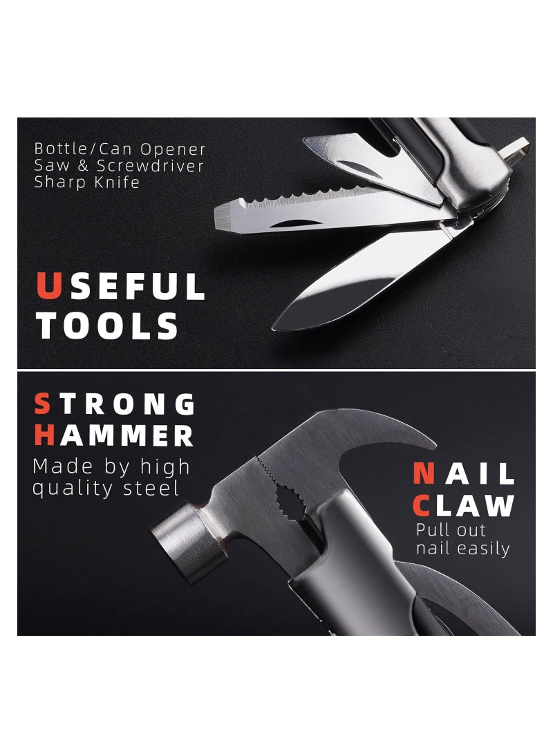 Camping Multitool Accessories, Multitool Gifts for Men, Husband Boyfriend Partner, Cool Gadgets Mini Hammer for Birthday Anniversary Wedding Housewarming Gifts Ideas for DIY Outdoor Camping