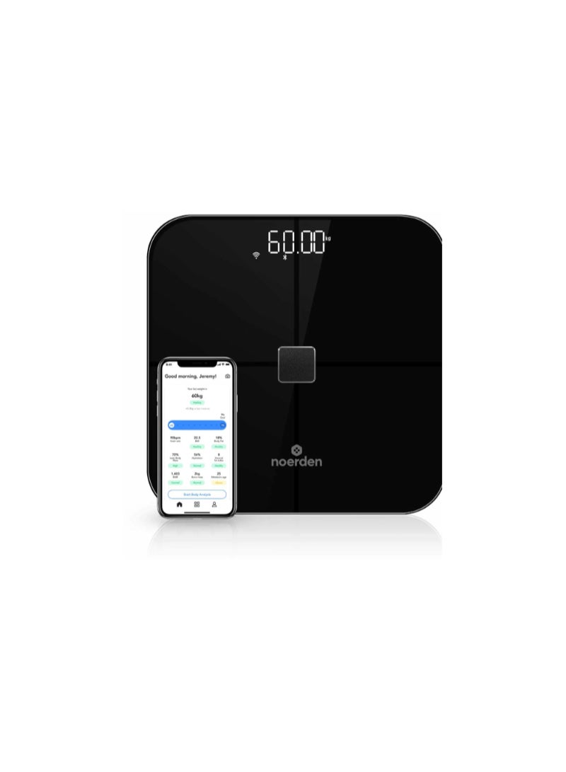 Noerden Sensori WiFi Smart Body Scale Black - 15 Measurements