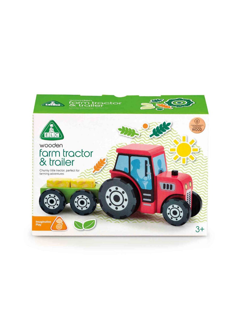 Early Learning Centre Wooden Farm Tractor And Trailer