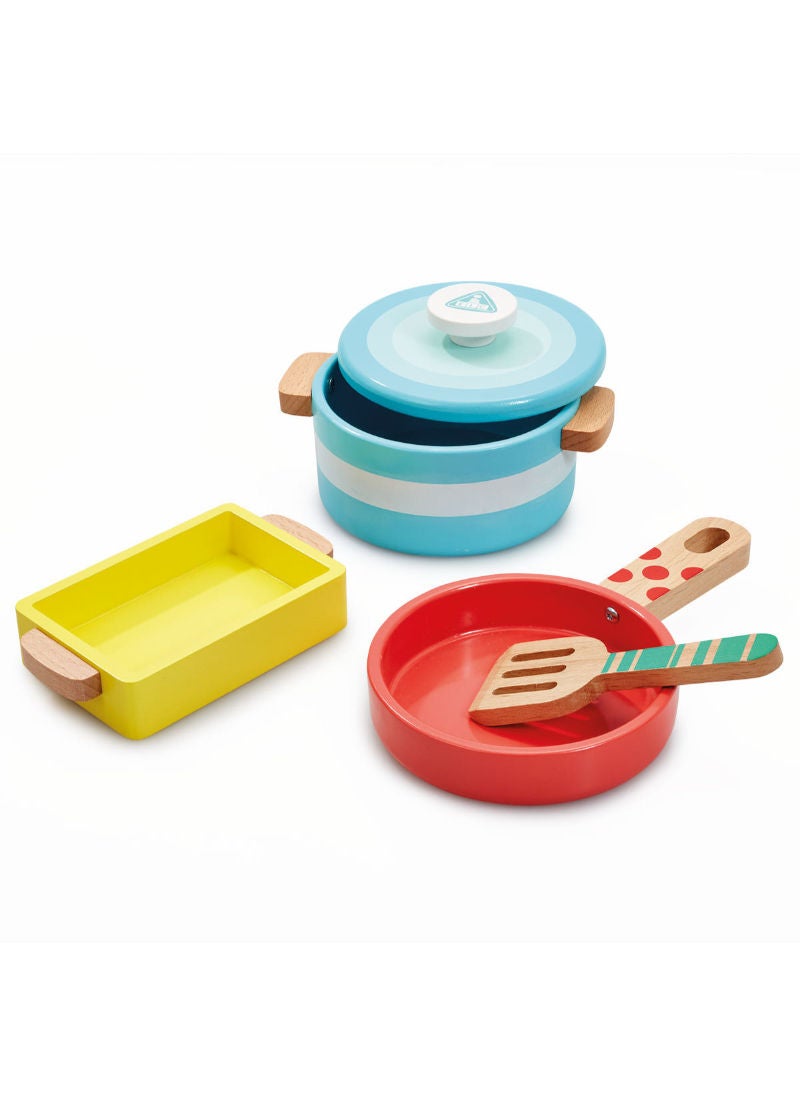 Early Learning Centre Wooden Kitchen Pots And Pans