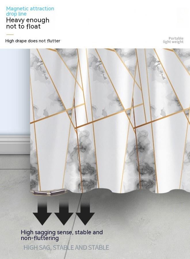 Marbled Shower Curtain Liner 180 x 180 cm, Waterproof Abstract Modern Shower Curtain for Standard Bathtubs, Luxury Shower Curtain for Bathroom Decoration, Washable Fabric Shower Curtain Set