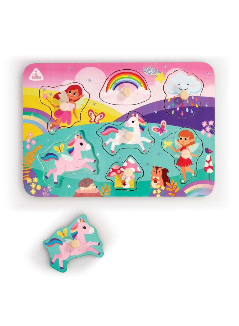 Early Learning Centre Wooden Unicorn And Fairy Peg Puzzle