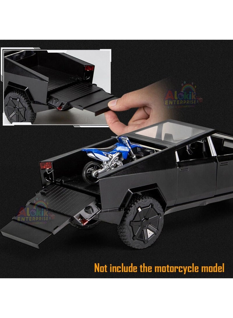 1:24 Scale CYBERTRUCK Model Diecast Metal Pullback Toy Car with Openable Doors