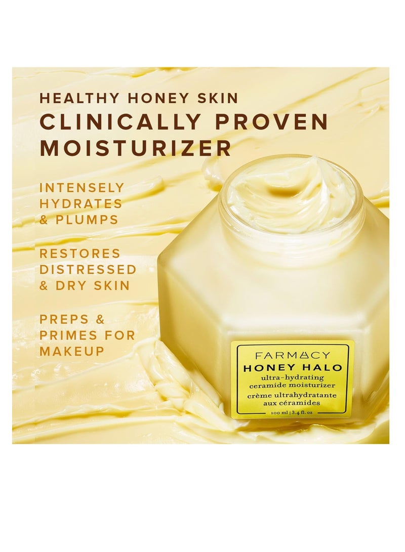 Farmacy Honey Halo Ceramide Face Moisturizer Cream - Hydrating Facial Lotion for Dry Skin (1.7 Ounce)