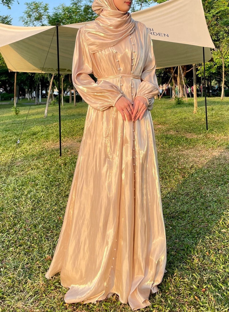 Abaya Ambilight Flowing Dress Growing Evening Dress, Five-piece set, Shineshe