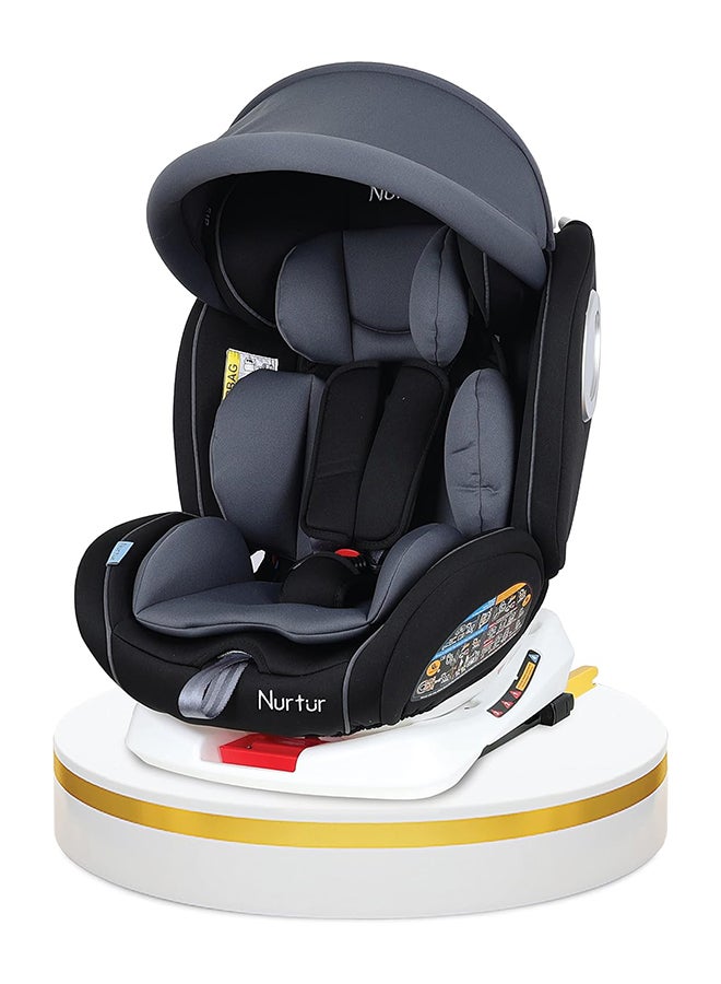 Ultra Baby 4 In1 Car Seat  Isofix  9-Level Adjustable Headrest And Canopy  Upto 36Kg  Black