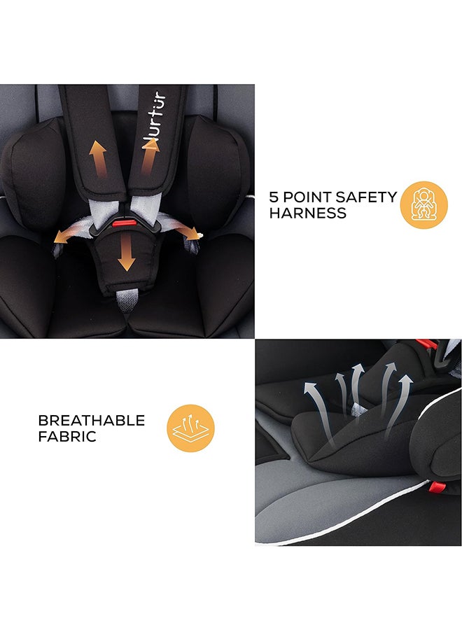 Ragnar Baby/Kids 3-In-1 Car Seat + Booster Seat - Adjustable Headrest - Extra Protection - 5-Point Safety Harness - 9 Months To 12 Years