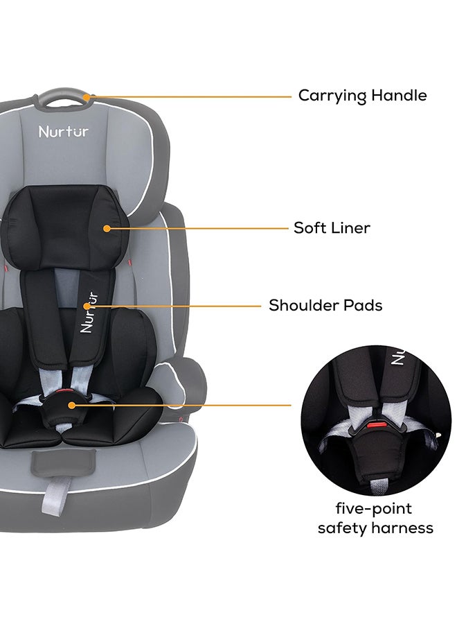 Ragnar Baby/Kids 3-In-1 Car Seat + Booster Seat - Adjustable Headrest - Extra Protection - 5-Point Safety Harness - 9 Months To 12 Years