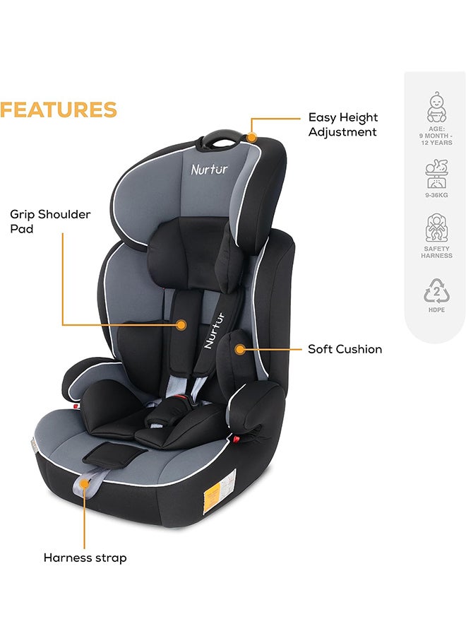 Ragnar Baby/Kids 3-In-1 Car Seat + Booster Seat - Adjustable Headrest - Extra Protection - 5-Point Safety Harness - 9 Months To 12 Years