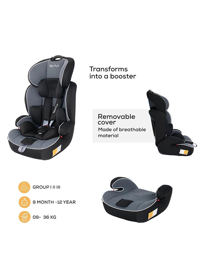 Ragnar Baby/Kids 3-In-1 Car Seat + Booster Seat - Adjustable Headrest - Extra Protection - 5-Point Safety Harness - 9 Months To 12 Years