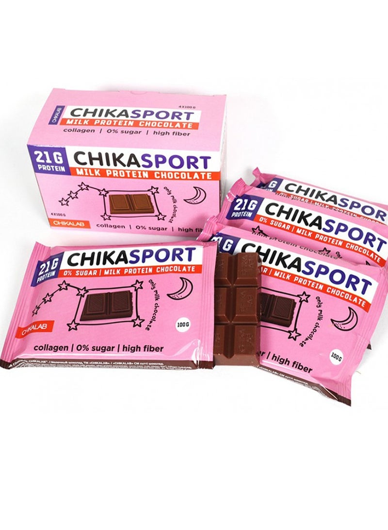Chikalab Chika Sport Protein Milk Chocolate Only Milk Chocolate Box Of 4