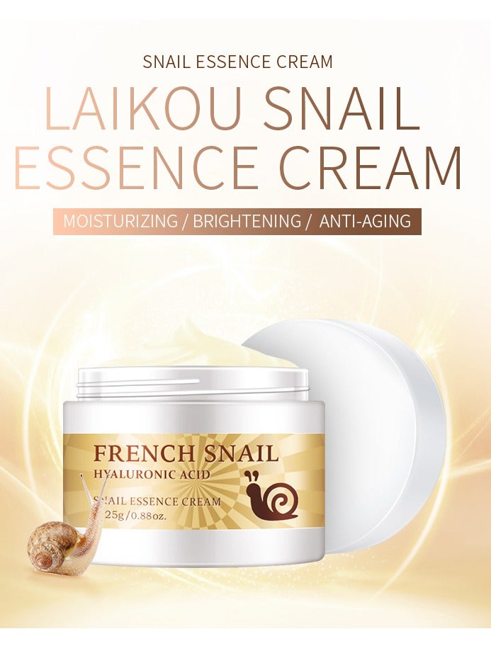 Snail Essence Face Cream, Fast Absorption Face Repairing Face Cream, Anti Aging And Collagen Moisturizer Face Lotion, Whitening And Brightening Face Cream For Face & Body Gel, (25g Snail Cream)